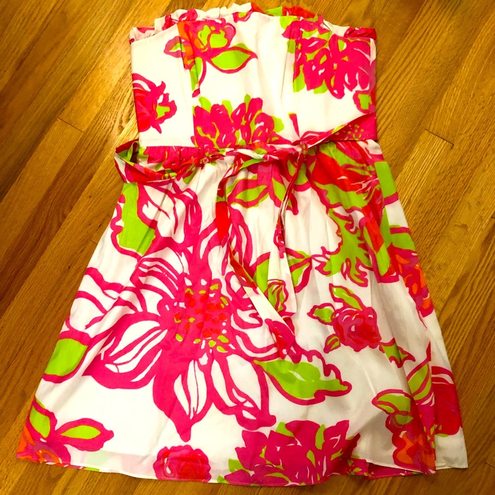 Lilly Pulitzer Satin Strapless Dress